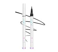 Waterproof Coloured Eyeliner Pen - All-Day Long-Lasting, Highly-Pigmented, Smudge-Proof Liquid Eyeliner Pencil with Ultra-Fine Brush Tip for Sensitive Skin, Dark Waterline & Contact Lenses (Black)