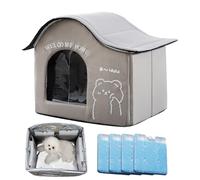 Waterproof Cooling Cat Shelter - Oxford Cloth Self Cooling Cat House With 4 X Ice Box, Air Conditioned Cat House, Pet Cooling Tent For Outdoor Summer, Flexible Disassembly, si-mple Installation