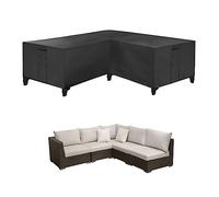 Waterproof Corner Sofa Cover 420D Oxford Fabric UV Resistant Weatherproof Protector for V Shaped Sectional Patio Furniture Black Outdoor Furniture Cover