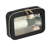Waterproof Cosmetic Bag - Clear Makeup Travel Organizer | Transferere Casina Zipper for Toiletries, Portable Case for Women Beauty Supplies p, Black, riferimento alla descrizione, Please refer to