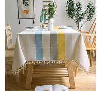 Waterproof Cotton Linen Tablecloth Dust Proof Soil Resistant Perfect for Kitchen & Dining Room Decor 55x71 Inch Ideal for Christmas & Special Ocns