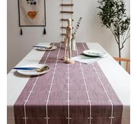 Waterproof Cotton Linen Tablecloth Dustproof & Soil Resistant for Kitchen & Dining Room Christmas Table Decor 55x87 Inch