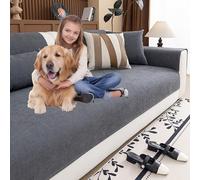 Waterproof Couch Cover for 2 5 Seater Retro Sofa Anti Slip Shield Cat & Dog Scratch Resint Dark Grey 70x240cm Sofa Protector