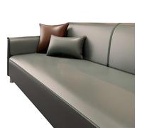 Waterproof Couch Covers for Pets Washable Non Slip Sofa Protector Universal Faux Leather Cushion Cover Grey 55x180cm Ideal for Kids & Dogs