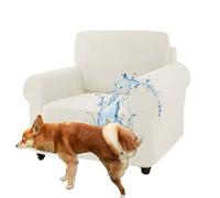 Waterproof Couch Covers SetStretchSofa Cover with Leakproof Seat & Back Cushs Washable Ivory ColorPerfect for Protecting Your Fur