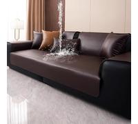 Waterproof Couch Covers- Sofa Protectors From Pets, Non-Slip Settee Covers Scratch-Resistant Leather Sofa Topper For Kids & Pets 1 2 3 4 Seater Sofas Seat Covers(dark coffee,110x160cm)