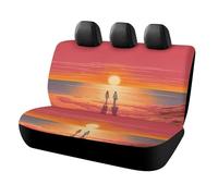 Waterproof Couple Watching Sunrise Car Seat Cover Scratchproof Rear Seat Protector Universal Fit Bench Backseat Covers for Suvs Trucks Sedans Vans Pet Dog for Owners & Outdoor Enthusiasts Friendly