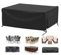 Waterproof Covers for Outdoor,Heavy Duty Garden Furniture Cover 375 L x 170 W x 90 Hcm Outdoor Table Cover Square/Rectangular TearResistant Oxford Fabric Outdoor Patio Table Covers Windproof Anti-UV