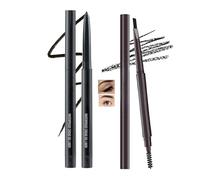 Waterproof Creme Gel Liner & Dual-Ended Eyebrow Pencil Set - Smudge-Resistant Long Lasting Makeup For Defined Lines And Precise Application In Sl lack And Brown Shades