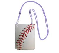 Waterproof Crossbody Phone Pouch for Women Girls, Small Wallet Crossbody Bag, Carry a mobile phone bag for Travel, Commute, Outing, Slim Fanny Pack, Sport Ball Baseball Shoulder Bag, Purple Strap