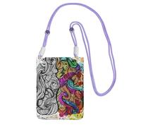 Waterproof Crossbody Phone Pouch for Women Girls, Small Wallet Crossbody Bag, Carry a mobile phone bag for Travel Commute Outing, Slim Fanny Pack, Left Right Brain Advantage Shoulder Bag, Purple Strap