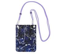 Waterproof Crossbody Phone Pouch for Women Girls, Small Wallet Crossbody Bag, Carry a mobile phone bag for Travel, Commute, Outing, Slim Fanny Pack, Glow In The Dark Shoulder Bag, Purple Strap