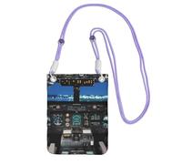 Waterproof Crossbody Phone Pouch for Women Girls, Small Wallet Crossbody Bag, Carry a mobile phone bag for Travel, Commute, Outing, Slim Fanny Pack, Airplane Cockpit Shoulder Bag, Purple Strap