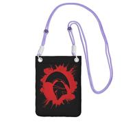 Waterproof Crossbody Phone Pouch for Women Girls, Small Wallet Crossbody Bag, Carry a mobile phone bag for Travel, Commute, Outing, Slim Fanny Pack, Spartan Warrior Helmet Shoulder Bag, Purple Strap