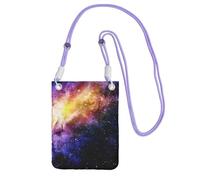 Waterproof Crossbody Phone Pouch for Women Girls, Small Wallet Crossbody Bag, Carry a mobile phone bag for Travel, Commute, Outing, Slim Fanny Pack, Galaxy In The Universe Shoulder Bag, Purple Strap