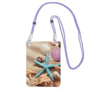 Waterproof Crossbody Phone Pouch for Women Girls, Small Wallet Crossbody Bag, Carry a mobile phone bag for Travel, Commute, Outing, Slim Fanny Pack, Shells On The Beach Shoulder Bag, Purple Strap