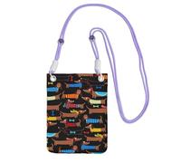 Waterproof Crossbody Phone Pouch for Women Girls, Small Wallet Crossbody Bag, Carry a mobile phone bag for Travel, Commute, Outing, Slim Fanny Pack, I Love My Dog Dachshunds Shoulder Bag, Purple Strap