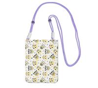 Waterproof Crossbody Phone Pouch for Women Girls, Small Wallet Crossbody Bag, Carry a mobile phone bag for Travel, Commute, Outing, Slim Fanny Pack, Animal Cartoon Owls Cute Shoulder Bag, Purple Strap