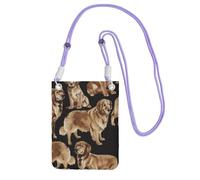 Waterproof Crossbody Phone Pouch for Women Girls, Small Wallet Crossbody Bag, Carry a mobile phone bag for Travel, Commute, Outing, Slim Fanny Pack, Golden Retrievers Shoulder Bag, Purple Strap