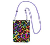 Waterproof Crossbody Phone Pouch for Women Girls, Small Wallet Crossbody Bag, Carry a mobile phone bag for Travel, Commute, Outing, Slim Fanny Pack, Gay Pride Rainbow Shoulder Bag, Purple Strap
