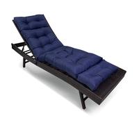 Waterproof Cush Replacement 180x50x10cm Outdoor Beach Chair Mat for Garden Recliners Patio Fur Navy Blue Waterproof Cush