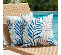 Waterproof Cushion Covers 45x45 cm Summer Cushion Covers Outdoor Boho Farmhouse Cushion Case Tropical Leaves Pillow Cases Decorative Garden Pillowcases for Home Bedroom Sofa Patio