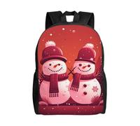 Waterproof Daypack Two Snowmen Together School Backpack Lightweight Book Bags for Work, Hiking, Travel, 42X32X14Cm