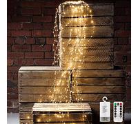 Waterproof Decoration Waterfall Vine String Lights,10 Strands 200 LEDs Hanging Twinkle Fairy Lights Battery Operated Silver Wire Branch Lights with Timer for Indoor Outdoor Garden Christmas Tree