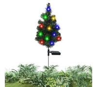 Waterproof Decorative Light - 75x11x11cm Solar Christmas Tree | Solar Powered Stake Lights | Festive Outdoor Ornament for Backyard Lawn Path Driveway Parking Lot Holiday
