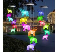 Waterproof Design Solar Wind Chimes, Easy To Use, Lightweight, Color Changing Outdoor Decor, Energy Saving, Solar-Powered Elephant Design, Gifts For M