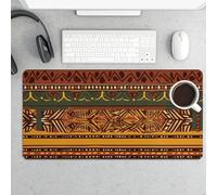 Waterproof Desk Mat 24x12 in Oversized African National Patterns Desk Pad with Non-Slip Rubber Base Smooth Surface Gaming Mousepad for Mouse & Keyboard Portable Foldable for Home Office Desktop Decor