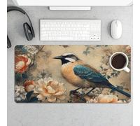 Waterproof Desk Mat 24x12 in Oversized Classical Pattern Flowers Desk Pad with Non-Slip Rubber Base Smooth Surface Gaming Mousepad for Mouse & Keyboard Portable Foldable for Home Office Desktop Decor
