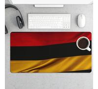 Waterproof Desk Mat 24x12 in Oversized Germany Flag Desk Pad with Non-Slip Rubber Base Smooth Surface Gaming Mousepad for Mouse & Keyboard Portable Foldable for Home Office Desktop Decor