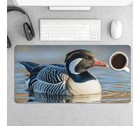 Waterproof Desk Mat 24x12 in Oversized Loon Nature Birds Desk Pad with Non-Slip Rubber Base Smooth Surface Gaming Mousepad for Mouse & Keyboard Portable Foldable for Home Office Desktop Decor