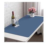 Waterproof Desk Mat Blue 80x50cm Double-Sided Cushioned Table Cover Study Protector for Office and Home Use