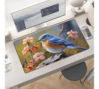 Waterproof Desk Pad 24x12 in Non-Slip Rubber Base Cute Bluebird Desk Mat for Keyboard and Mouse Foldable Gaming Mousepad Large Protector for Computer Laptop Remote Work Home Office
