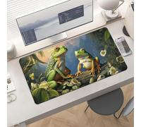 Waterproof Desk Pad 24x12 in Non-Slip Rubber Base Frogs Sing Desk Mat for Keyboard and Mouse Foldable Gaming Mousepad Large Protector for Computer Laptop Remote Work Home Office