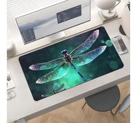 Waterproof Desk Pad 24x12 in Non-Slip Rubber Base Galaxy Animal Dragonfly Desk Mat for Keyboard and Mouse Foldable Gaming Mousepad Large Protector for Computer Laptop Remote Work Home Office