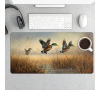 Waterproof Desk Pad 24x12 in Non-Slip Rubber Base Hunting Flying Wild Desk Mat for Keyboard and Mouse Foldable Gaming Mousepad Large Protector for Computer Laptop Remote Work Home Office