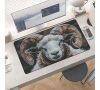 Waterproof Desk Pad 24x12 in Non-Slip Rubber Base Longhorn Ram Desk Mat for Keyboard and Mouse Foldable Gaming Mousepad Large Protector for Computer Laptop Remote Work Home Office