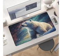 Waterproof Desk Pad 24x12 in Non-Slip Rubber Base Polar Bear Desk Mat for Keyboard and Mouse Foldable Gaming Mousepad Large Protector for Computer Laptop Remote Work Home Office