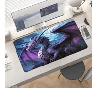 Waterproof Desk Pad 24x12 in Non-Slip Rubber Base Purple Dragon Purple Moon Desk Mat for Keyboard and Mouse Foldable Gaming Mousepad Large Protector for Computer Laptop Remote Work Home Office