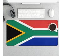Waterproof Desk Pad 24x12 in Non-Slip Rubber Base South Africa Flag Desk Mat for Keyboard and Mouse Foldable Gaming Mousepad Large Protector for Computer Laptop Remote Work Home Office