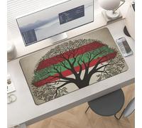 Waterproof Desk Pad 24x12 in Non-Slip Rubber Base Tree of Life Palestinian Flag Desk Mat for Keyboard and Mouse Foldable Gaming Mousepad Large Protector for Computer Laptop Remote Work Home Office