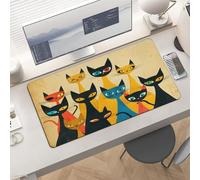 Waterproof Desk Pad 24x12 Non-Slip Rubber A Group of Cats Mouse Pad for Keyboard & Laptop Foldable Office Computer Desk Mat Smooth Gaming Surface for Home Remote Work Desktop Accessories