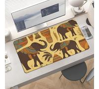 Waterproof Desk Pad 24x12 Non-Slip Rubber Africa Elephant Mouse Pad for Keyboard & Laptop Foldable Office Computer Desk Mat Smooth Gaming Surface for Home Remote Work Desktop Accessories