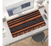 Waterproof Desk Pad 24x12 Non-Slip Rubber African Mud Cloth Tribal Mouse Pad for Keyboard & Laptop Foldable Office Computer Desk Mat Smooth Gaming Surface for Home Remote Work Desktop Accessories