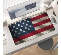 Waterproof Desk Pad 24x12 Non-Slip Rubber American Flag Mouse Pad for Keyboard & Laptop Foldable Office Computer Desk Mat Smooth Gaming Surface for Home Remote Work Desktop Accessories