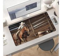 Waterproof Desk Pad 24x12 Non-Slip Rubber American West Rodeo Mouse Pad for Keyboard & Laptop Foldable Office Computer Desk Mat Smooth Gaming Surface for Home Remote Work Desktop Accessories