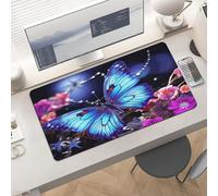 Waterproof Desk Pad 24x12 Non-Slip Rubber Beauty Butterfly Mouse Pad for Keyboard & Laptop Foldable Office Computer Desk Mat Smooth Gaming Surface for Home Remote Work Desktop Accessories